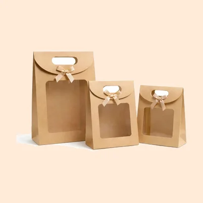 Gift Bag With Window & Ribbon Handle