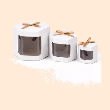 Hexagon Kraft Box With PVC Window