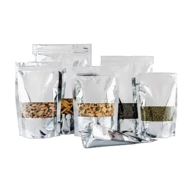 Metallic Zipper Bag With Window
