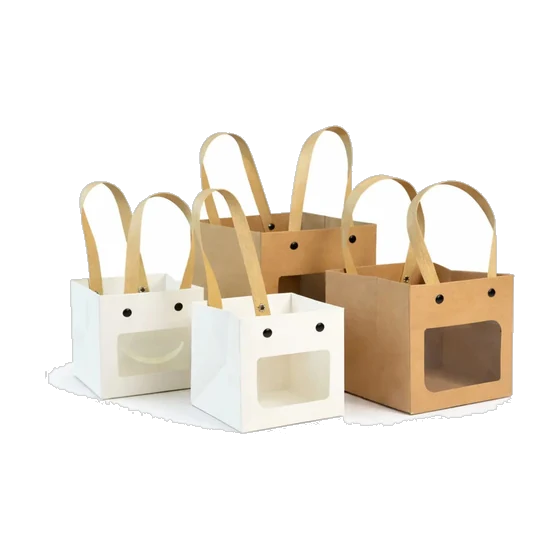 Small Square Gift Bag With PVC Window