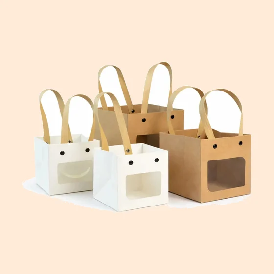 Small Square Gift Bag With PVC Window