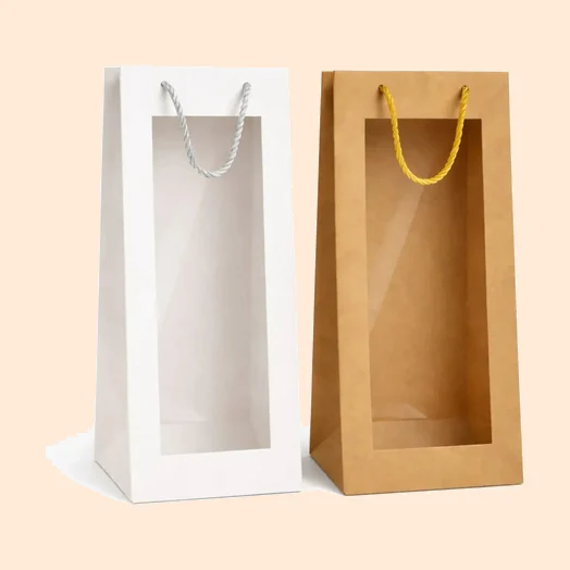 Tall Carton Bag With PVC Window